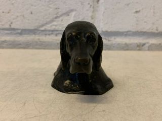 Antique Tiffany Studios Bronze Retriever Dog Head Paperweight 3
