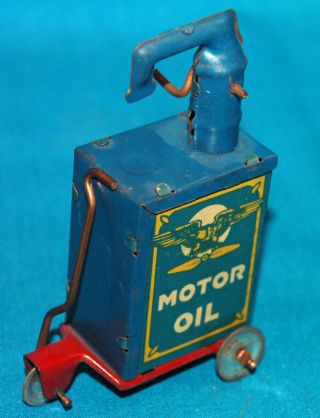 Vintage Marx Toy Motor Oil Dispenser Cart