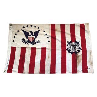 Vintage U.  S.  Coast Guard Ensign Flag No.  4 1915 - 1953