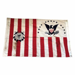 Vintage U.  S.  Coast Guard Ensign Flag No.  4 1915 - 1953 2