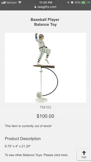 Doc Gooden Signed York Mets Yankees Baseball Hook Teeter Totter Balance Toy 8