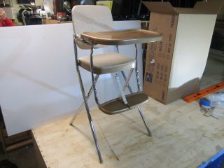 Vintage Antique Mid Century Baby Folding High Chair Metal
