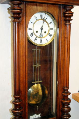 Antique Big Wall Clock Vienna Regulator 19th century With Eagle 117 cm 5