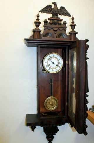 Antique Wall Clock Vienna Regulator 19th century Friedrisch Mauthe Schwenningen 11