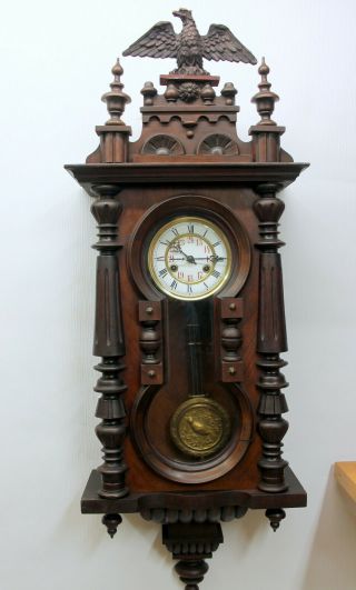 Antique Wall Clock Vienna Regulator 19th Century Friedrisch Mauthe Schwenningen