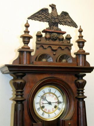 Antique Wall Clock Vienna Regulator 19th century Friedrisch Mauthe Schwenningen 2