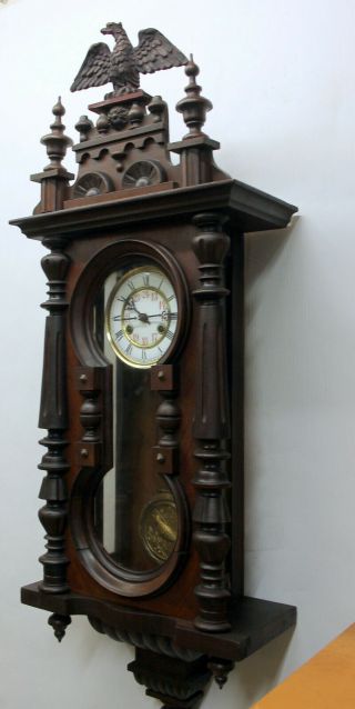Antique Wall Clock Vienna Regulator 19th century Friedrisch Mauthe Schwenningen 4