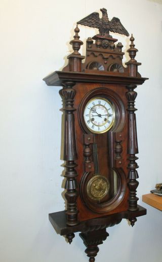 Antique Wall Clock Vienna Regulator 19th century Friedrisch Mauthe Schwenningen 5