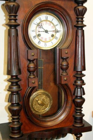 Antique Wall Clock Vienna Regulator 19th century Friedrisch Mauthe Schwenningen 6