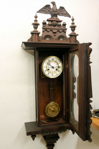 Antique Wall Clock Vienna Regulator 19th century Friedrisch Mauthe Schwenningen 8
