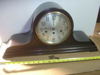 Large Antique Junghans Westminster A32 Chime Mantel Mantle Tambour Clock