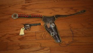 Rare Actoy Wyatt Earp Bronze Cap Gun & Holster Single Set