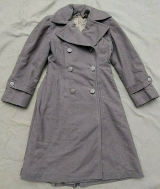 Wwii / Ww2 U.  S.  Army,  Woman’s Army,  W.  A.  A.  C.  Olive Drab Wool Overcoat,  Size 10 S