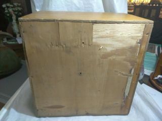 VINTAGE WOOD STERILIZER CABINET WITH 1 GLASS SHELVE & ROOM FOR ANOTHER. 10