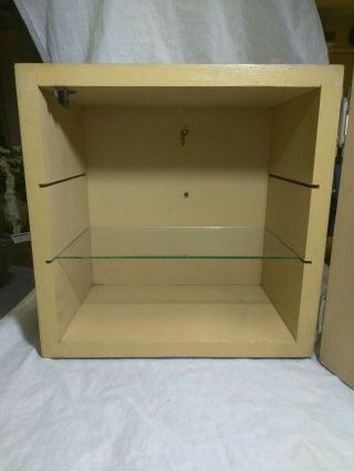VINTAGE WOOD STERILIZER CABINET WITH 1 GLASS SHELVE & ROOM FOR ANOTHER. 2