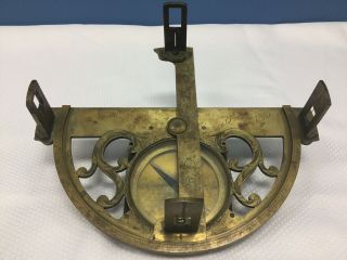 Antique Brass Graphometer With Compass 18th Century Bernier Paris Steampunk 2