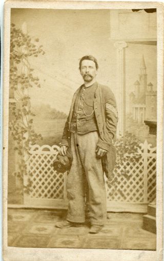 Civil War Cdv: Field - Worn Union Sergeant (taken By Hugo Bartels)