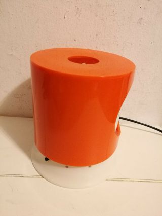 Vintage 1964 KD8 Kartell Joe Colombo Space Age Retro Orange Table Lamp 10