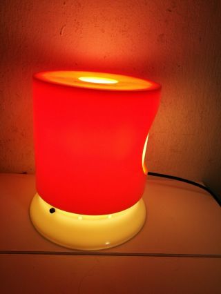 Vintage 1964 KD8 Kartell Joe Colombo Space Age Retro Orange Table Lamp 3