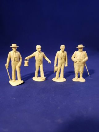4 Vintage Zorro Marx Figures.  Don Diego,  Bernardo,  Don Alejandro,  Sergeant Garcia