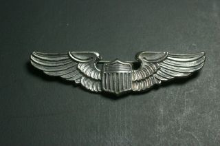 Wwii Amico Sterling Pilot Wings - Regulation Three Inch Pin Back Wing