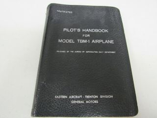 Wwii Era Us Navy Pilots Handbook From Tbm - 1 Airplane.
