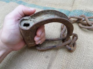 Antique Wrought Iron Restraints Legcuffs Shackles Leg Irons Ottoman Slave Lock