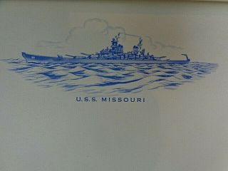 Vintage US Navy Officer Writing Portfolio USS MISSOURI (BB 63) 9