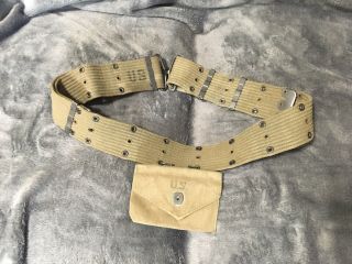 Ww2 Us Army First Aid Pouch And Web Belt In