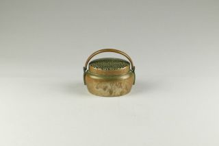 Fine 19thc Chinese Qing Bronze Oval Hand Warmer