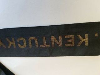 Rare Ship WWI USS Kentucky BB - 6 Battleship 1915 Hat Tally Ribbon 8