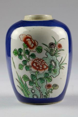 Antique 19/20thC Chinese Late Qing/Rep Famille Verte Wucai Porcelain Ovoid Vase 2