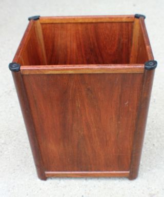 Vintage Mission Wood Trash Basket Bucket Stickley Roycroft Era Nutcraft