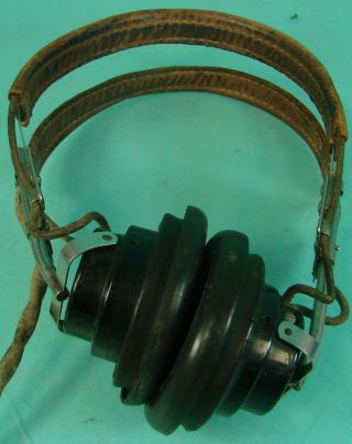 Vtg Rola WW1 Era Military Headphones Ham Radio Shortwave Receiver Model ANB - H - 1 2