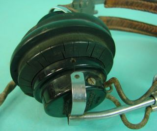 Vtg Rola WW1 Era Military Headphones Ham Radio Shortwave Receiver Model ANB - H - 1 5