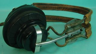 Vtg Rola WW1 Era Military Headphones Ham Radio Shortwave Receiver Model ANB - H - 1 6