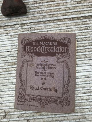 VINTAGE DR MACAURA ' S BLOOD CIRCULATOR HAND HELD MACHINE BOXED PATENT 13932. 5