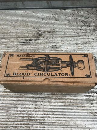 VINTAGE DR MACAURA ' S BLOOD CIRCULATOR HAND HELD MACHINE BOXED PATENT 13932. 8