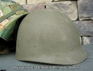 Vietnam M - 1 Helmet & 1969 Liner Sweatband Mitchell Camo Cover 