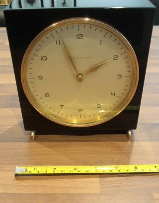 Vintage Junghans Max Bill Black & Brass Chiming Table Clock W274/210