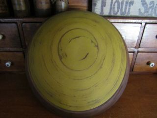 Antique Vintage Large Primitive Turned Wooden Dough Bowl - 13 " Round - Out Of Round