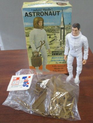 Vtg Marx " Johnny Apollo " Astronaut Spaceman Figure Nasa Complete W/original Box