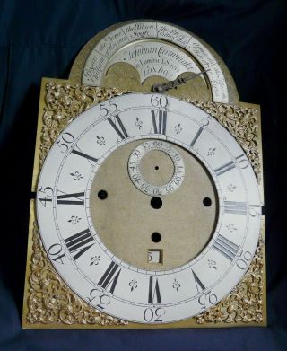 Antique Brass Long Case Clock Dial Musical Newman Cartwright London Date