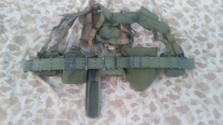 Vietnam War M1967 Nylon Web Gear Set - Full loadout Davies Belt SOG USMC LRRP 2