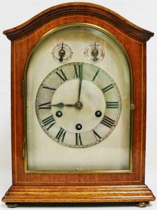 Antique Westminster Chime Musical Bracket Clock Musical German 8day Mantel Clock