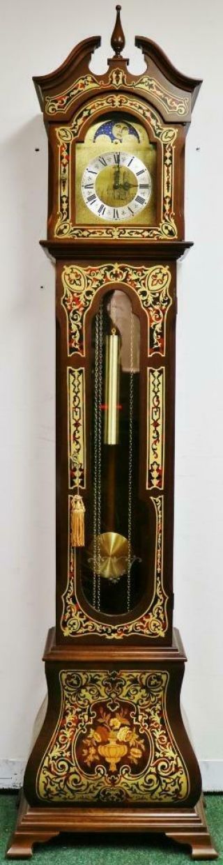 Fine Vintage Boulle Inlaid Musical Westminster Chime Longcase Grandmother Clock