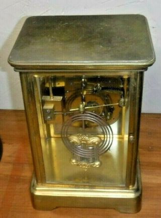 ANSONIA BRASS 8 DAY CRYSTAL REGULATOR CHIME CLOCK OPEN ESCAPEMENT c1890 12