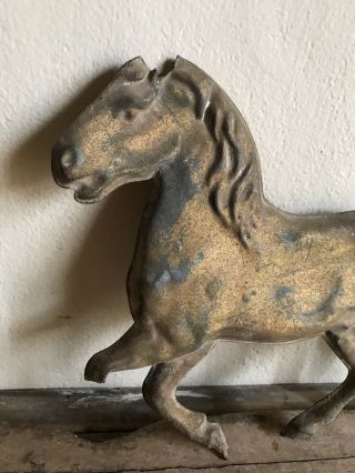 FOLKY Old Antique Tin Horse Weathervane Fragment Old Paint Folk Art AAFA 10