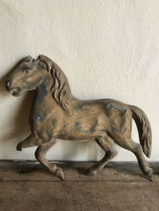 Folky Old Antique Tin Horse Weathervane Fragment Old Paint Folk Art Aafa