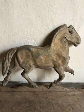 FOLKY Old Antique Tin Horse Weathervane Fragment Old Paint Folk Art AAFA 2